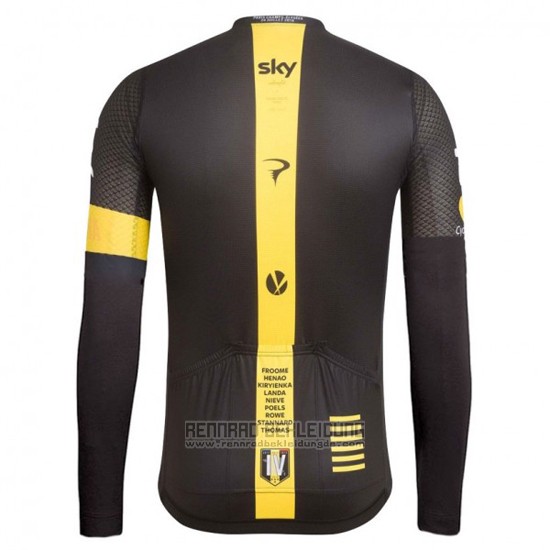 2016 Fahrradbekleidung Sky Gelb Trikot Langarm und Tragerhose